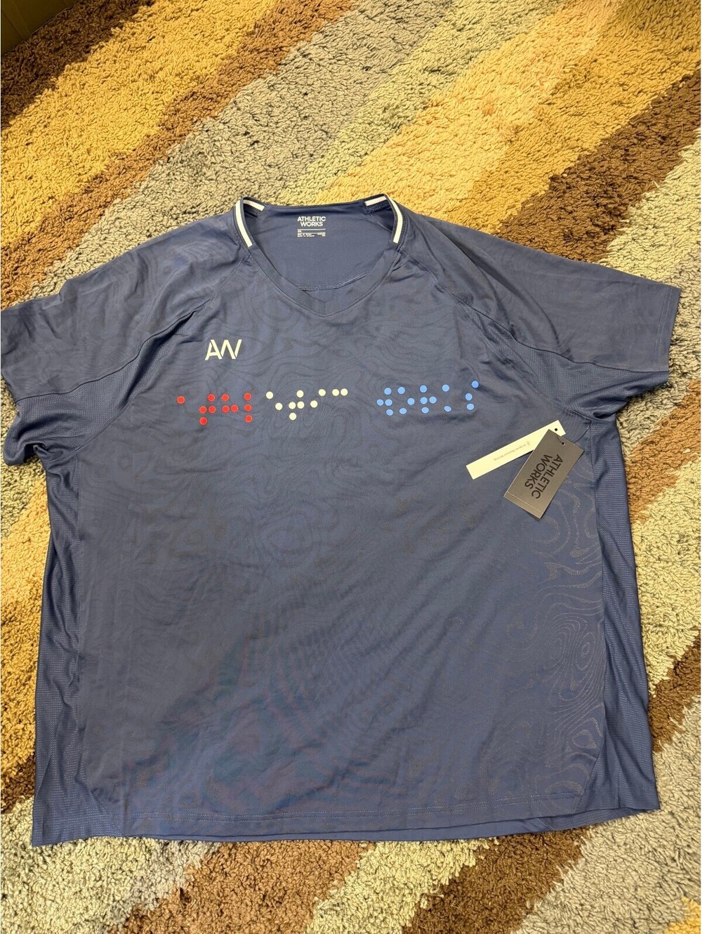 Athletic Works Men's Moisture Wicking T-Shirt 3XL Navy Blue